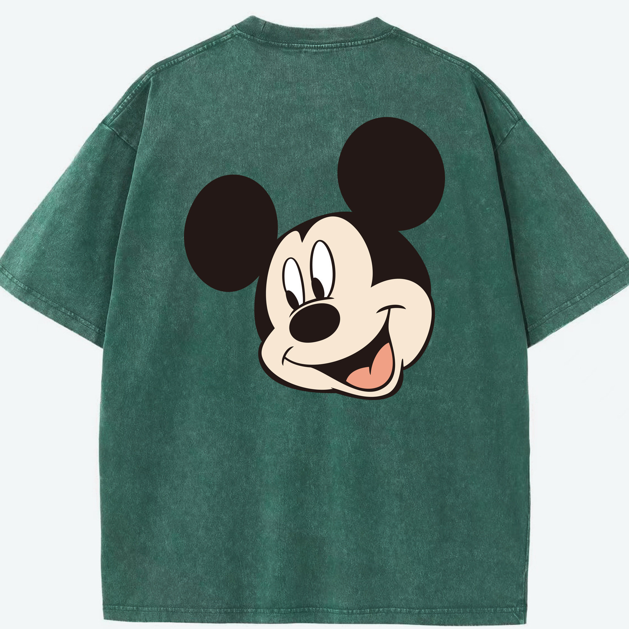 （画像用） ミッキーマウス Mickey Mouse 綿100% ヴィンテージ風 半袖Tシャツ（背面プリント）